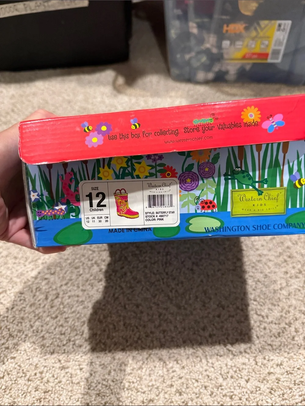 Western Chief Pink Butterfly Kids Rain Boots with Yellow Accents